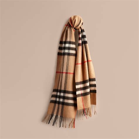 the classic burberry camelcheck cashmere scarf|burberry classic check cashmere scarf.